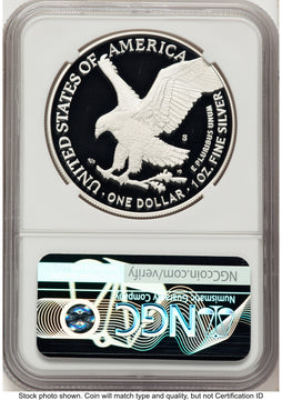 2025-S Proof Silver Eagle Privy U.S. Navy 250th Anniversary 1 oz ER Blue NGC PF70