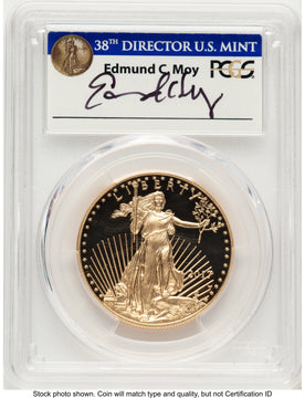 2017-W Proof Gold Eagle 1 oz FDI Philadelphia PCGS PR70 Ed Moy