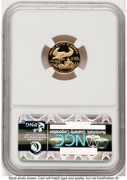 1991-P Proof Gold Eagle 1/10 oz Brown Label NGC PF70