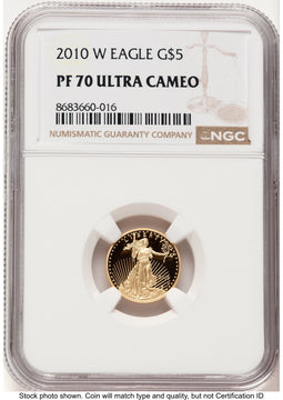 2010-W Proof Gold Eagle 1/10 oz Brown Label NGC PF70