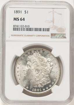 1891 Morgan Dollar NGC MS64 (522470017)