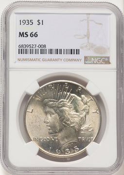 1935 Peace Dollar NGC MS66 (522470055)