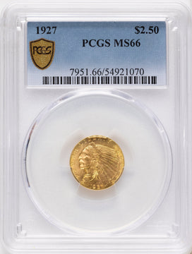 1927 $2.50 Indian Quarter Eagle PCGS MS66 1927 $2.50 Indian Quarter Eagle PCGS MS66