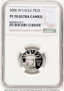 2006-W Proof Platinum Eagle 1/4 oz Brown Label NGC PF70
