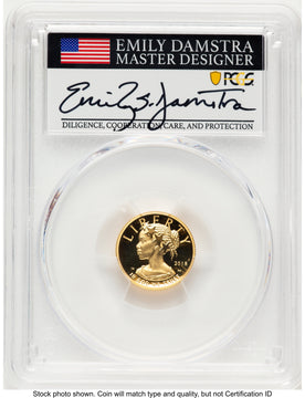 2018-W G$10 American Liberty High Relief WP Mint Hoard Emily Damstra PCGS PR70