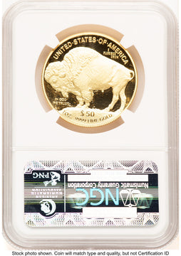 2014-W Proof Gold Buffalo 1 oz ER Blue NGC PF70