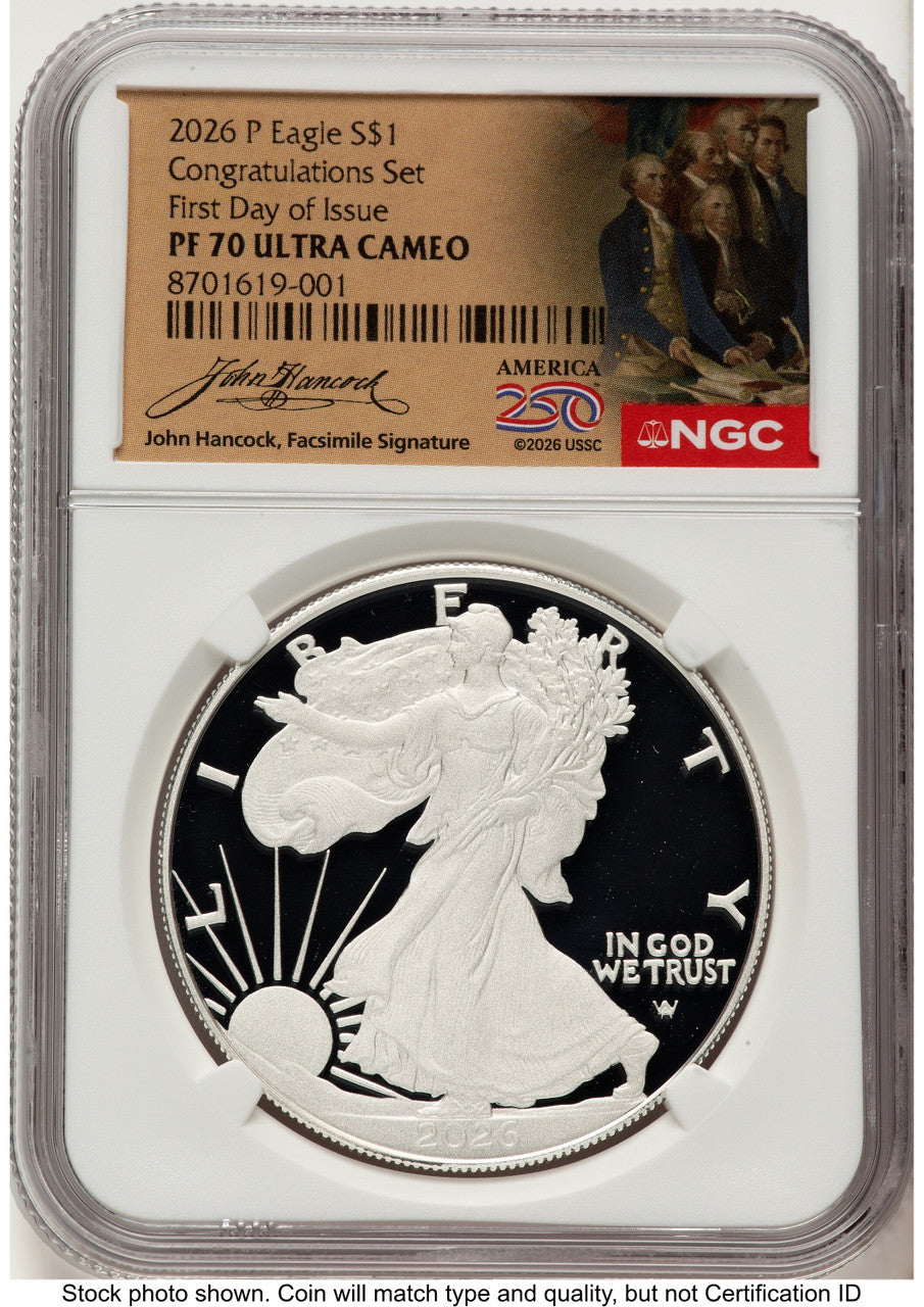 ★希少ラベル★2021年 イーグル銀貨 NGC ER PF70UC 最終タイプ1 2026-P 1 oz Silver Eagle Congratulations Set FDI 250 NGC PF70
