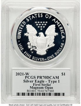 2021-W TY1 Proof Silver Eagle 1 oz FS Magnum Opus PCGS PR70