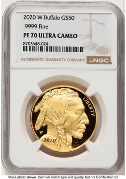 2020-W Proof Gold Buffalo 1 oz Brown Label NGC PF70 2020-W Proof Gold Buffalo 1 oz Brown Label NGC PF70