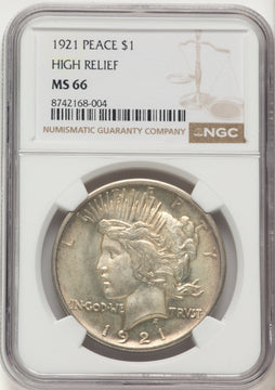 1921 Peace Dollar NGC MS66