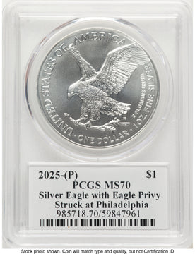 2025-(P) Silver Eagle (Privy Mark) Ultra Label PCGS MS70 2025-(P) Silver Eagle (Privy Mark) Ultra Label PCGS MS70