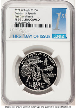 2022-W Proof Platinum Eagle 1 oz FDI 1ST NGC PF70