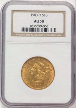 1903-O $10 Liberty Eagle NGC AU58 1903-O $10 Liberty Eagle NGC AU58