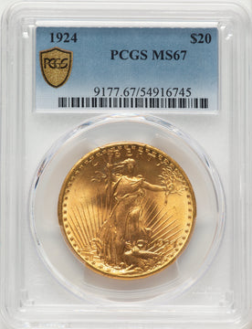1924 $20 Saint Saint-Gaudens Double Eagle PCGS MS67