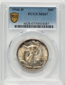 1946-D 50C Walking Liberty Half Dollar PCGS MS67