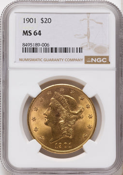 1901 $20 Liberty Double Eagle NGC MS64 1901 $20 Liberty Double Eagle NGC MS64
