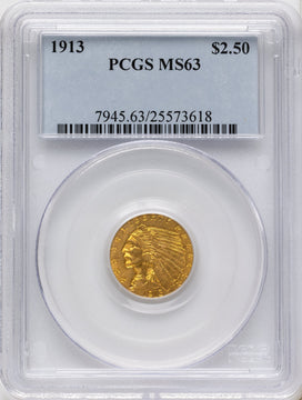 1913 $2.50 Indian Quarter Eagle PCGS MS63 1913 $2.50 Indian Quarter Eagle PCGS MS63