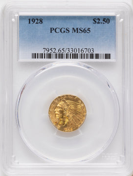 1928 $2.50 Indian Quarter Eagle PCGS MS65 1928 $2.50 Indian Quarter Eagle PCGS MS65