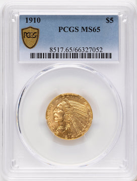 1910 $5 Indian Half Eagle PCGS MS65 1910 $5 Indian Half Eagle PCGS MS65