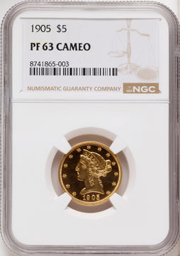 1905 $5 CA Proof Liberty Half Eagle NGC PR63 1905 $5 CA Proof Liberty Half Eagle NGC PR63