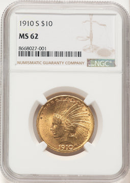1910-S $10 Indian Eagle NGC MS62 (5441009)