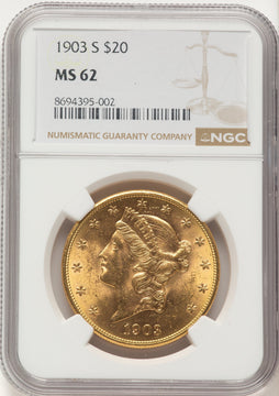 1903-S $20 Liberty Double Eagle NGC MS62 1903-S $20 Liberty Double Eagle NGC MS62
