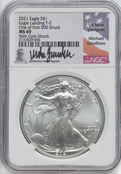 2021 Silver Eagle Type 2 At Dusk & Dawn 35th Anniversary 56th NGC MS69 Michael Gaudioso Signed