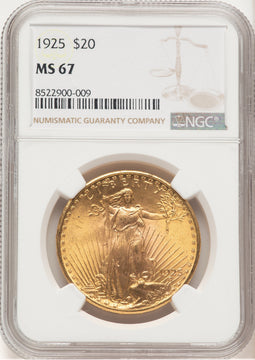 1925 $20 Saint-Gaudens Double Eagle NGC MS67 (571653011)