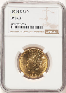 1914-S $10 Indian Eagle NGC MS62 (572303022)