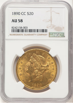 1890-CC $20 Liberty Double Eagle NGC AU58 (572321001)
