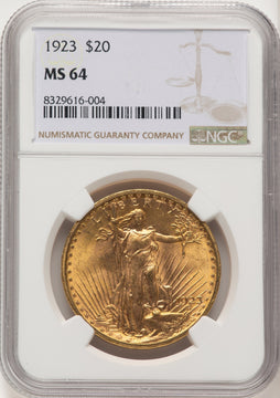 1923 $20 Saint-Gaudens Double Eagle NGC MS64
