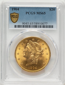 1904 $20 Liberty Liberty Double Eagle PCGS MS65 1904 $20 Liberty Liberty Double Eagle PCGS MS65
