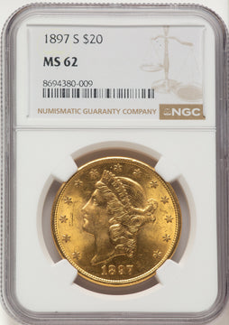 1897-S $20 Liberty Double Eagle NGC MS62 1897-S $20 Liberty Double Eagle NGC MS62
