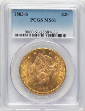 1883-S $20 Liberty Double Eagle PCGS MS61