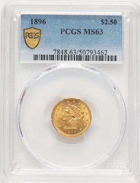 1896 $2.50 Liberty Quarter Eagle PCGS MS63