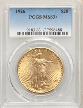 1926 $20 Saint-Gaudens Double Gold Eagle PCGS MS63+