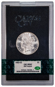 1883-CC $1 GSA Treasure Hoard Morgan Dollar CAC MS62