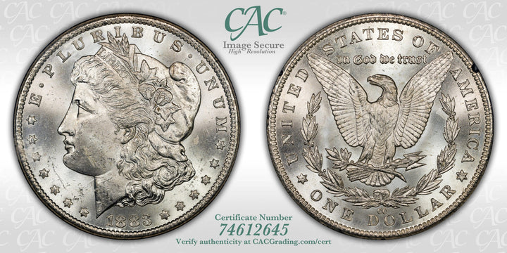 1883-CC $1 GSA Treasure Hoard Morgan Dollar CAC MS62
