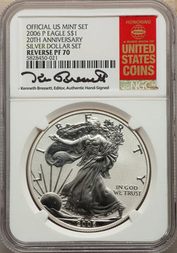 2006 3 Coin 20th Anniversary Silver Eagle Set Kenneth Bressett Red Book Miscellaneous NGC MS70 2006 3 Coin 20th Anniversary Silver Eagle Set Kenneth Bressett Red Book Miscellaneous NGC MS70