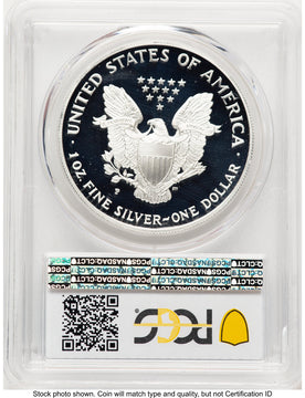 1996-P Proof Silver Eagle 1 oz Blue Gradient PCGS PR70