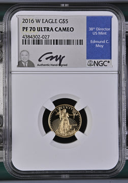 2016 $5 Gold American Eagle NGC PF70 Ed Moy Signed