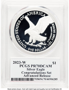 2023-W Proof Silver Eagle Congratulations Set 1 oz AR John Dannreuther PCGS PR70