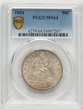 1854 50C Arrows Seated Half Dollar PCGS MS64 1854 50C Arrows Seated Half Dollar PCGS MS64