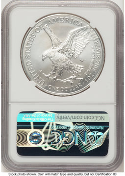 2023-W Burnished Silver Eagle 1 oz ER Blue NGC MS70 2023-W Burnished Silver Eagle 1 oz ER Blue NGC MS70