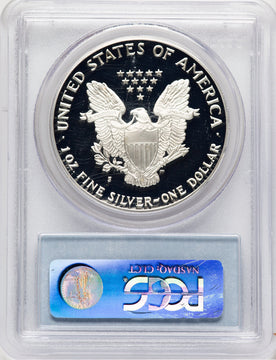 1989-S Proof Silver Eagle 1 oz Blue Label PCGS PR70
