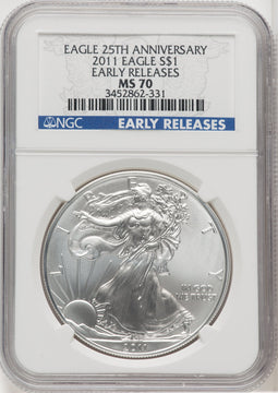 2011 Silver Eagle ER Blue NGC MS70