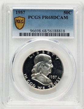 1957 50C Proof Franklin Half Dollar PCGS PR68