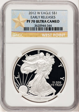 2012-W Proof Silver Eagle 1 oz ER West Point Star Label NGC PF70