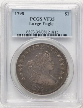 1798 Large Eagle Pointed 9 Early Dollar PCGS VF35