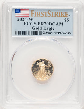 2024-W Proof Gold Eagle 1/10 oz FS Flag PCGS PR70